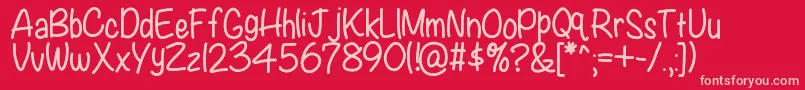 Kbwritersblock Font – Pink Fonts on Red Background
