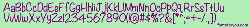 Kbwritersblock Font – Purple Fonts on Green Background