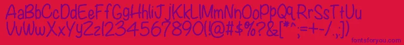 Kbwritersblock Font – Purple Fonts on Red Background