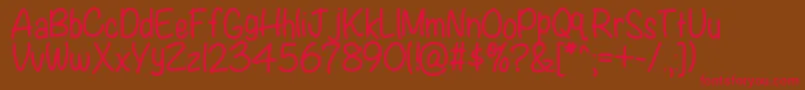 Kbwritersblock Font – Red Fonts on Brown Background