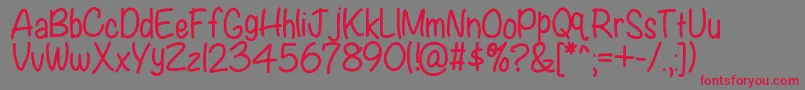 Kbwritersblock Font – Red Fonts on Gray Background