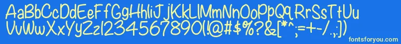 Kbwritersblock Font – Yellow Fonts on Blue Background