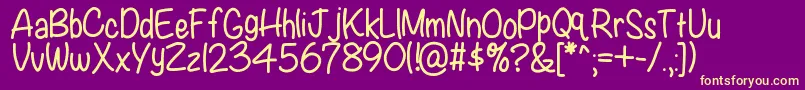 Kbwritersblock Font – Yellow Fonts on Purple Background