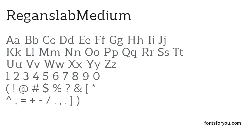 Czcionka ReganslabMedium – alfabet, cyfry, specjalne znaki