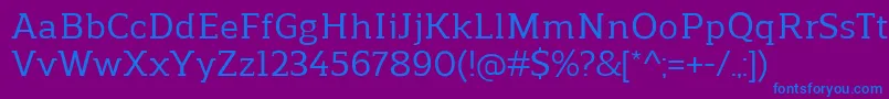 ReganslabMedium Font – Blue Fonts on Purple Background