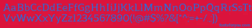 ReganslabMedium Font – Blue Fonts on Red Background