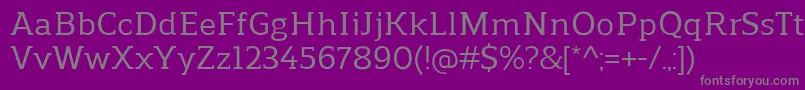 フォントReganslabMedium – 紫の背景に灰色の文字