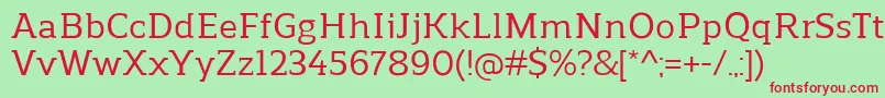 ReganslabMedium Font – Red Fonts on Green Background
