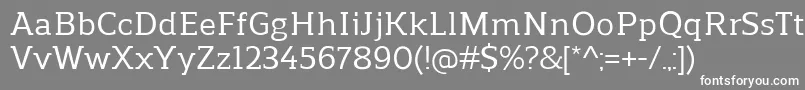 フォントReganslabMedium – 灰色の背景に白い文字