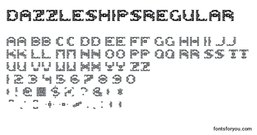 Schriftart DazzleshipsRegular – Alphabet, Zahlen, spezielle Symbole