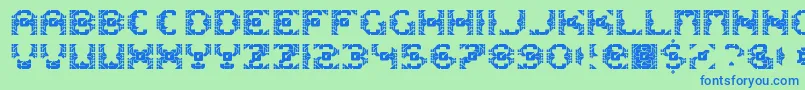 DazzleshipsRegular Font – Blue Fonts on Green Background