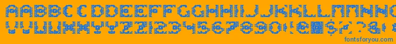 DazzleshipsRegular Font – Blue Fonts on Orange Background