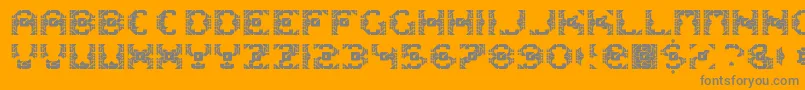 DazzleshipsRegular-Schriftart – Graue Schriften auf orangefarbenem Hintergrund