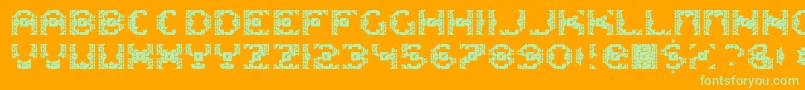 DazzleshipsRegular-Schriftart – Grüne Schriften auf orangefarbenem Hintergrund