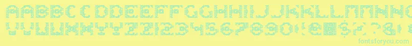 DazzleshipsRegular Font – Green Fonts on Yellow Background