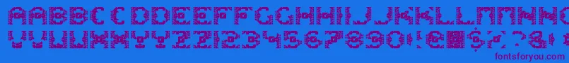 DazzleshipsRegular-Schriftart – Violette Schriften auf blauem Hintergrund