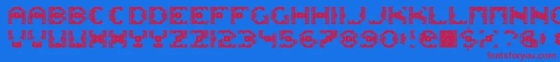 DazzleshipsRegular Font – Red Fonts on Blue Background