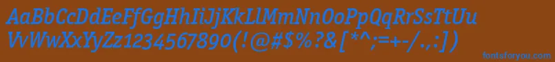 OfficinasermdositcttРљСѓСЂСЃРёРІ Font – Blue Fonts on Brown Background