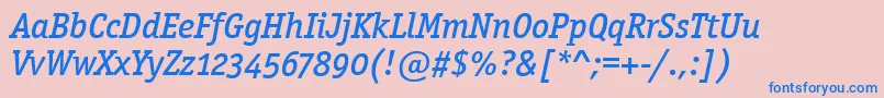 OfficinasermdositcttРљСѓСЂСЃРёРІ Font – Blue Fonts on Pink Background
