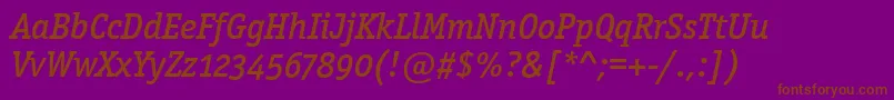 OfficinasermdositcttРљСѓСЂСЃРёРІ Font – Brown Fonts on Purple Background