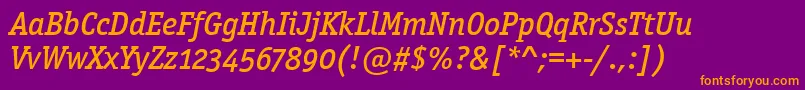OfficinasermdositcttРљСѓСЂСЃРёРІ Font – Orange Fonts on Purple Background