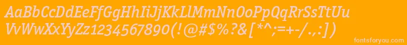 OfficinasermdositcttРљСѓСЂСЃРёРІ Font – Pink Fonts on Orange Background