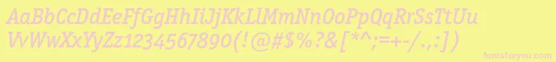OfficinasermdositcttРљСѓСЂСЃРёРІ Font – Pink Fonts on Yellow Background