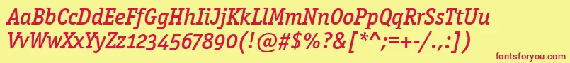 OfficinasermdositcttРљСѓСЂСЃРёРІ Font – Red Fonts on Yellow Background