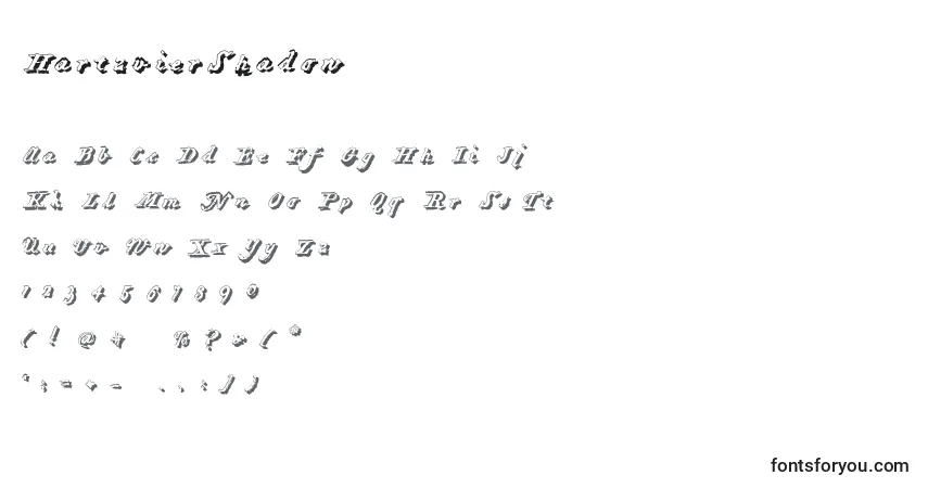A fonte HartzvierShadow – alfabeto, números, caracteres especiais