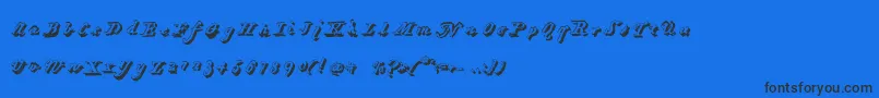 HartzvierShadow-Schriftart – Schwarze Schriften auf blauem Hintergrund