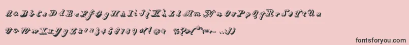 HartzvierShadow-Schriftart – Schwarze Schriften auf rosa Hintergrund