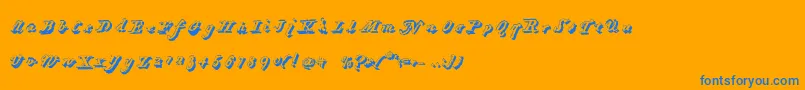 HartzvierShadow-fontti – siniset fontit oranssilla taustalla