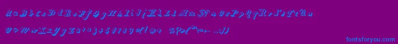 HartzvierShadow-Schriftart – Blaue Schriften auf violettem Hintergrund