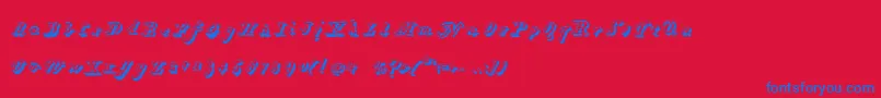 HartzvierShadow Font – Blue Fonts on Red Background