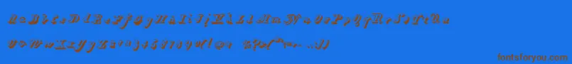 HartzvierShadow-Schriftart – Braune Schriften auf blauem Hintergrund