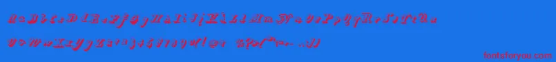 HartzvierShadow-Schriftart – Rote Schriften auf blauem Hintergrund