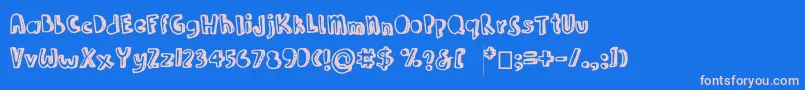 Joannetictac Font – Pink Fonts on Blue Background