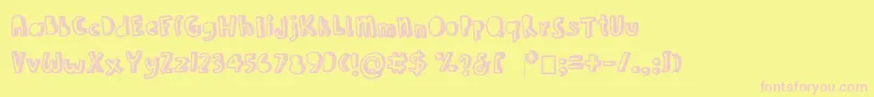 Joannetictac-Schriftart – Rosa Schriften auf gelbem Hintergrund