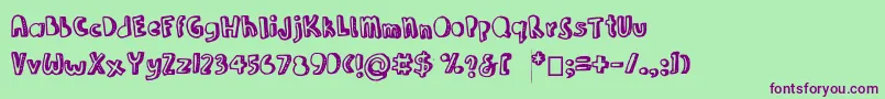 Joannetictac Font – Purple Fonts on Green Background