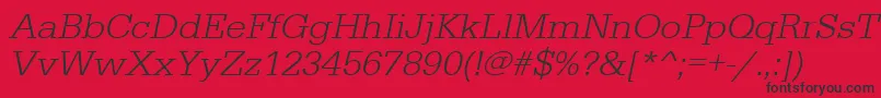 UrwegyptiennetligwidOblique Font – Black Fonts on Red Background