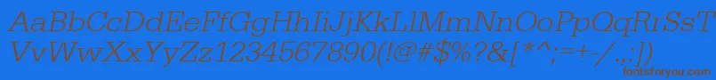 Шрифт UrwegyptiennetligwidOblique – коричневые шрифты на синем фоне