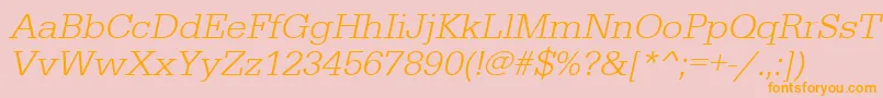 UrwegyptiennetligwidOblique Font – Orange Fonts on Pink Background