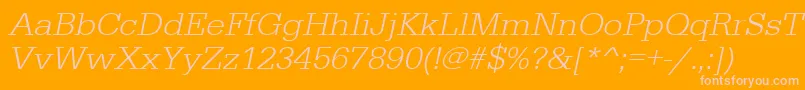 UrwegyptiennetligwidOblique Font – Pink Fonts on Orange Background