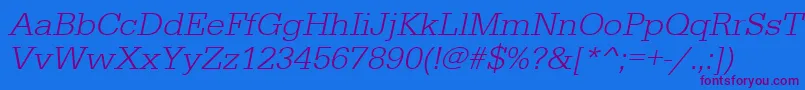 UrwegyptiennetligwidOblique Font – Purple Fonts on Blue Background