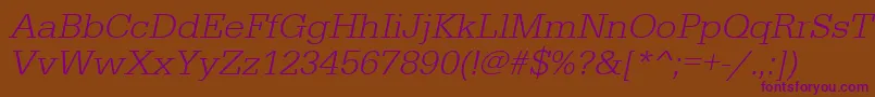 UrwegyptiennetligwidOblique Font – Purple Fonts on Brown Background