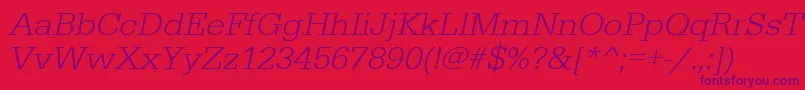 UrwegyptiennetligwidOblique Font – Purple Fonts on Red Background
