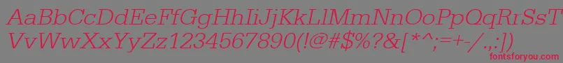 UrwegyptiennetligwidOblique-Schriftart – Rote Schriften auf grauem Hintergrund