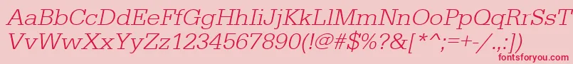 UrwegyptiennetligwidOblique-Schriftart – Rote Schriften auf rosa Hintergrund