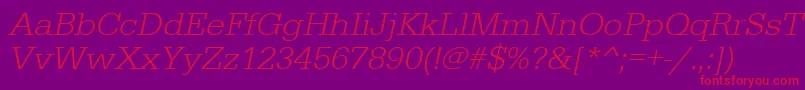 UrwegyptiennetligwidOblique Font – Red Fonts on Purple Background