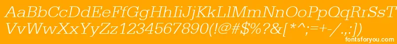 UrwegyptiennetligwidOblique Font – White Fonts on Orange Background